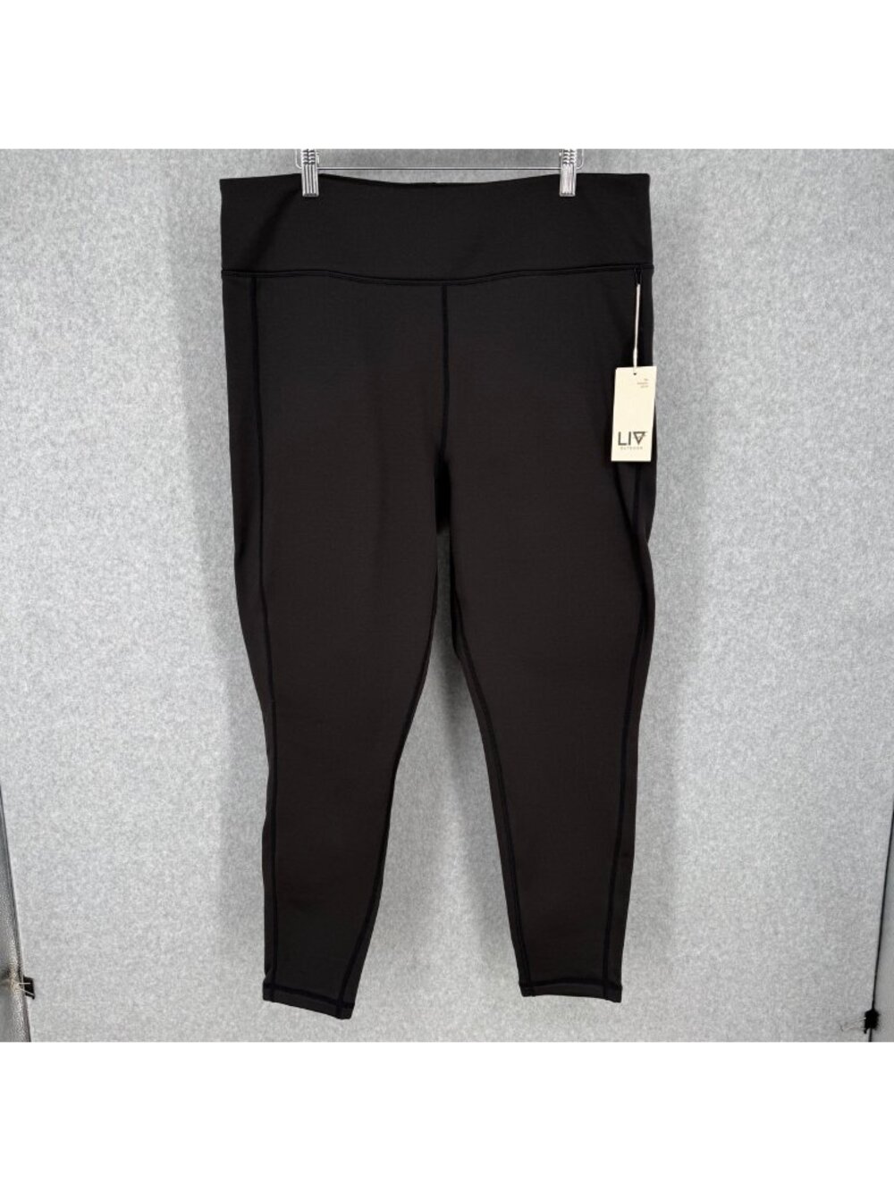 LIV Active Women Freerider Highwaist Leggings Plus Size 1X Black Fleece Line EUC